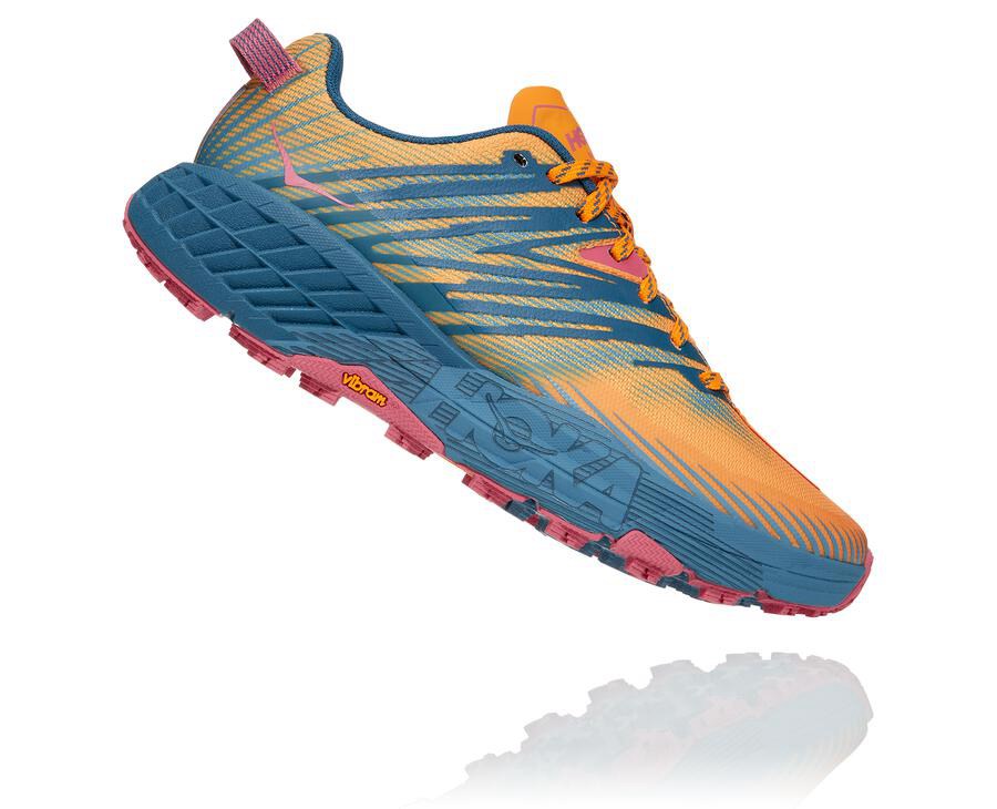 Hoka One One Womens Trail Shoes - Speedgoat 4 - Blue - EYTU43085
